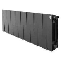 Радиатор отопления Royal Thermo PianoForte 300 Noir Sable (6 секций) биметаллический, боковое подключение, для квартиры, дома, водяные, мощность 738 Вт, настенный, батарея, черный графит