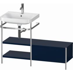 Консоль с раковиной Duravit Happy D.2 Plus c-bonded, 120х49х85 см, напольная, металл/ДСП 1 выдвижной ящик, 2 полки, левая, цвет: темно-синий шелковисто-матовый /умывальник, цвет белый, керамика, 1 отверстие под смеситель