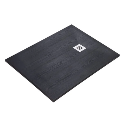 Душевой поддон WasserKRAFT Dill, 120х80х3,5 см, прямоугольный, искусственный камень, низкий, цвет: черный матовый, без бортика, с антискользящим покрытием
