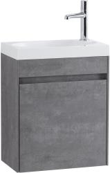 Тумба под раковину BelBagno Pietra Mini 46, 45,4х25,7х52 см, подвесная, 1 распашная дверь, МДФ, цвет: цемент, шкафчик навесной, прямоугольная, правая, в ванную комнату, правосторонняя