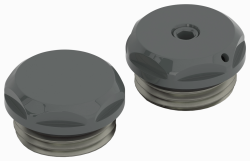 Спускной клапан/заглушка Сунержа G 1/2" НР, d 25 мм 2 штуки, для полотенцесушителей, цвет графитовый серый