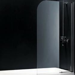 Шторка для ванны Koller Pool 130х75 см, прозрачное стекло, профиль хром, ограждение/распашная, односекционная, плоская/ панель