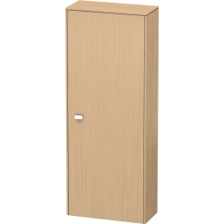 Пенал Duravit Brioso R, 52x24x133 см, подвесной, (правый), с дверцей, с полкой, со стеклянными полками, цвет: натуральный дуб/хром, в ванную комнату