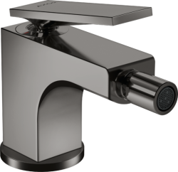 Смеситель для биде Axor Citterio однорычажный, с рычаговой рукояткой, керамический, фиксированный излив, длина 11 см, латунь, цвет полированный черный хром, без шланга/лейки, со сливным гарнитуром