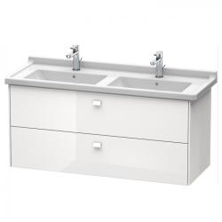 Тумба под раковину Duravit Brioso, 122х46,9х56,3 см, подвесная, 2 выдвижных ящика, ДСП, цвет: белый глянец, шкафчик навесной, механизм доводчика, прямоугольная, правая/левая, в ванную комнату