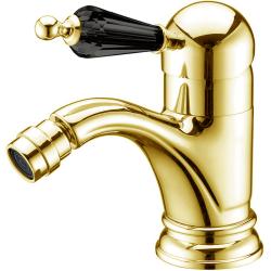 Смеситель для биде Boheme Tradizionale Nero, однорычажный, неповоротный, керамический, длина излива 125 мм, латунь, цвет золото