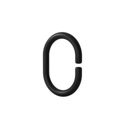 Набор колец IDDIS Optima Home для шторы в ванную комнату, С-образные, цвет черный, полипропилен RID013P