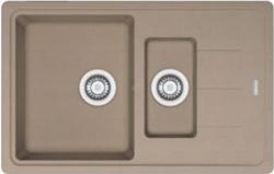 Мойка кухонная Franke BASIS BFG 651-78, две чаши, 78х50 см, врезная, искусственный гранит (Fragranite+), прямоугольная, цвет миндаль, без отверстия под смеситель, с крылом, оборачиваемая