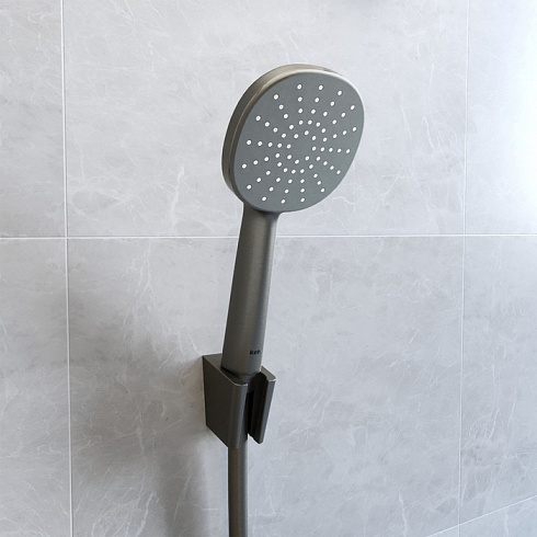 Душевая лейка IDDIS Optima Home, круглая, с 1 режимом, размер 98 мм, ABS-пластик, цвет графит, для душа/ванной