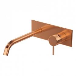 Смеситель для раковины Cezares Leaf, встраиваемый, однорычажный, длина излива 203 мм, неповоротный, керамический, латунь, цвет Sunset, с донным клапаном, внутренний/скрытый монтаж