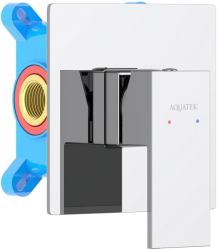 Смеситель для ванны/душа Aquatek Либра настенный, однорычажный, встраиваемый, без излива, латунь, цвет хром