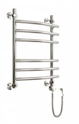 Полотенцесушитель Двин R Primo 60/40 (электрический, 1"-3/4"-1/2" К эл ТЭН справа, полированный), без полки, электрический, нижнее правое подключение, из нержавеющей стали, форма лесенка, настенный, цвет хром