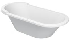 Ванна Duravit Starck 180х80 см встраиваемая, акриловая, цвет: белый, (без гидромассажа, ножек, сифона, фронтальной панели), овальная