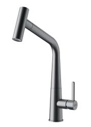 Смеситель для кухни/мойки Franke Icon Pull-Out, однорычажный, поворотный, керамический картридж, высокий, выдвижной шланг, длина излива 200 мм, латунь, цвет оптика стали