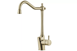 Смеситель для кухни/мойки ZorG ZR 353, под фильтр, однорычажный, поворотный, керамический картридж, длина излива 227 мм, латунь, цвет бронза