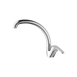 Смеситель для кухни/мойки AQUEDUC однорычажный, поворотный, высокий излив, керамический, длина 217 мм, высота 194 мм, латунь, цвет хром 345384