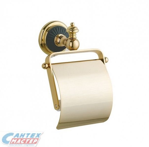 Держатель для туалетной бумаги Boheme Palazzo Nero с крышкой золото 10151