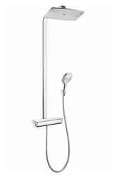 Душевая система Hansgrohe Raindance E Showerpipe 360 1jet, высота 106,6 см, цвет хром, комплект: верхний душ/ручной душ/термостат для душа/штанга для душа/держатель для душа, наружного монтажа, настенная, латунная, с термостатом