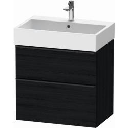 Тумба под раковину Duravit D-Neo, 68,4х44,2х62,5 см, подвесная, 2 выдвижных ящика, ДСП, цвет: дуб черный, шкафчик навесной, прямоугольная, правая/левая, в ванную комнату