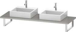 Столешница Duravit Brioso, для консоли, консольное полотно, 80х55х3 см, ДСП, прямоугольная, тонкая, цвет: бетонно-серый, для двух раковин/умывальников/рукомойников, 2 выреза под раковину, установка по краям