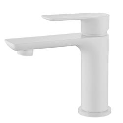 Смеситель для раковины/умывальника ABBER Weiss Insel однорычажный, округлый, неповоротный, длина излива 120 мм, латунь, цвет белый матовый AF8010FW