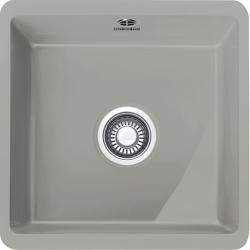 Мойка кухонная Franke KUBUS KBK 110-40, 44,5х44,5 см, врезная, керамическая (Fraceram®), квадратная, цвет жемчужно-серый, без отверстия под смеситель, без крыла, слив-перелив, врезная в столещницу, для кухни