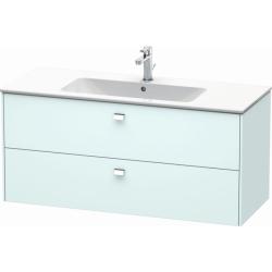 Тумба под раковину Duravit Brioso, 117х46,9х56,3 см, подвесная, 2 выдвижных ящика, ДСП, цвет: светло-голубой/хром, шкафчик навесной, механизм доводчика, прямоугольная, правая/левая, для раковины D-Code, в ванную комнату