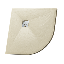 Душевой поддон RGW Stone Tray ST/R-Be, 90х90х2,5 см, четверть круга, из искусственного камня, низкий, бежевый, с антискользящим рельефным покрытием, без бортика