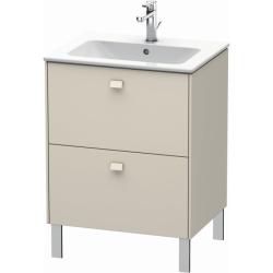 Тумба под раковину Duravit Brioso, 62х47,9х69,1 см, напольная, цвет: серо-коричневый, 2 выдвижных ящика, ДСП, прямоугольная, левая/правая, в ванную комнату