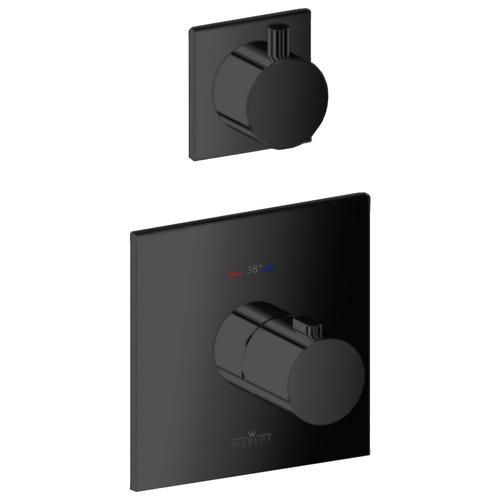 Смеситель для душа Webert Elio термостатический, скрытого монтажа, керамический, настенный, без излива/шланга/лейки, латунь черный, с термостатом