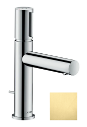 Смеситель для раковины/умывальника Axor Uno Select 110, однорычажный, фиксированный излив, длина излива 12,3 см, керамический, латунь, цвет шлифованная медь, со сливным гарнитуром