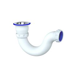 Сифон Unicorn для душевого поддона 1 1/2"х40 мм прямоточный без выпуска, без отвода в канализацию, цвет белый 