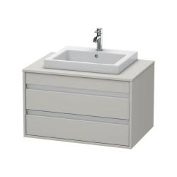 Тумба под раковину для консоли/столешницы Duravit Ketho 80х55х49,6 см, подвесная, ДСП, цвет: бетонно-серый, 2 выдвижных ящика, для встраиваемой сверху раковины, прямоугольная