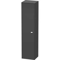 Пенал Duravit Brioso L, 42x36x177 см, подвесной, (левый), с дверцей, с полкой, со стеклянными полками, цвет: графит матовый/хром, в ванную комнату