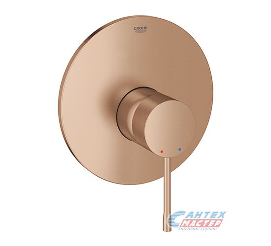 Смеситель для душа Grohe Essence+ однорычажный, скрытого монтажа, керамический, настенный, без излива/шланга/лейки, латунь, цвет теплый закат матовый Смеситель для душа Grohe Essence+ однорычажный, скрытого монтажа, керамический, настенный, без излива/шланга/лейки, латунь, цвет теплый закат матовый