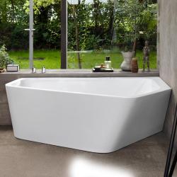Ванна Duravit Paiova 5 190х140 см гидромассажная, пристенная, акриловая, цвет: белый, с рамой/сливом-переливом/фронтальной панелью, асимметричная/угловая, с системой гидромассажа Jet-System, c двумя наклонами для спины, правая