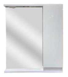 Зеркальный шкаф GRADEONIKA "Зефир 600", 60х14х70 см, с LED/ЛЕД-подсветкой, подвесной, цвет белый/слейт, зеркало, 1 распашная дверца, прямоугольный, правый/правосторонний