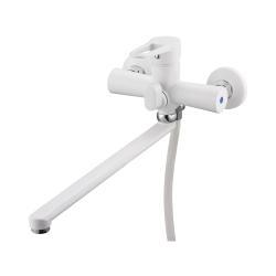 Смеситель для ванны G-lauf с длинным поворотным изливом 322 с аксессуарами белый NUD7-A045YW