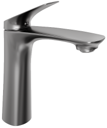 Смеситель для раковины/умывальника Abelsberg Perfecta однорычажный, неповоротный/фиксированный, излив длина 115 мм высота 136 мм латунь, цвет космическая сталь