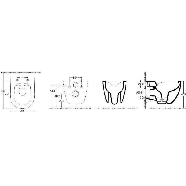 Унитаз подвесной ISVEA Infinity, с функцией биде, 365х530х400 мм, цвет: коричневый матовый, горизонтальный (в стену) выпуск, без сиденья, безободковый, антивсплеск, под скрытый бачок