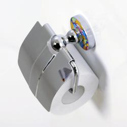 Держатель для туалетной бумаги WasserKRAFT Diemel, с крышкой, настенный, цвет: хром, металлический, для туалета/ванной/ванной комнаты, бумагодержатель