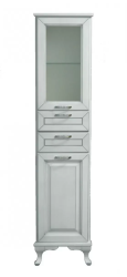 Пенал Loranto Пандора 40, 39х35х168 см, напольный, (правый, правосторонний), 2 распашные дверцы/2 выдвижных ящика, цвет белое серебро