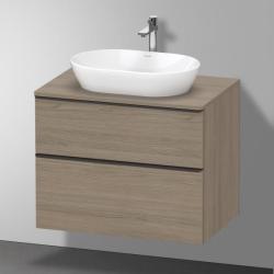 Тумба под раковину Duravit D-Neo, 81х37,2х62,5 см, подвесная, 2 выдвижных ящика, ДСП, цвет: дуб терра, шкафчик навесной, прямоугольная, правая/левая, в ванную комнату