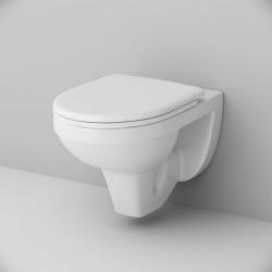 Унитаз подвесной Damixa Jupiter, цвет белый, горизонтальный (прямой, в стену) выпуск, санфарфор, с сиденьем микролифт, быстросъемное, дюропласт, под скрытый бачок