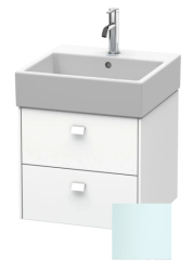 Тумба под раковину Duravit Brioso, 48,4х45,9х44,2 см, подвесная, 2 выдвижных ящика, ДСП, цвет: светло-голубой/хром, шкафчик навесной, механизм доводчика, прямоугольная, правая/левая, в ванную комнату