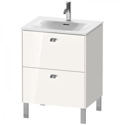 Тумба под раковину Duravit Brioso, 72х47,9х68,5 см, напольная, цвет: орех темный/хром, 2 выдвижных ящика, ДСП, прямоугольная, левая/правая, в ванную комнату