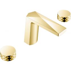 Смеситель для раковины/умывальника Boheme Venturo, двухвентильный, неповоротный, керамический, длина излива 152 мм, латунь, цвет золото матовое