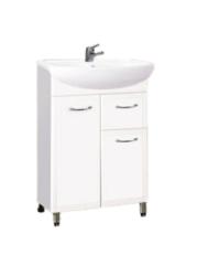 Тумба с раковиной GRADEONIKA Спарта 52, 47,2х28х69,5 см, напольная, 2 распашные дверцы/1 выдвижной ящик, МДФ/ЛДСП, прямоугольная, цвет белый 48251