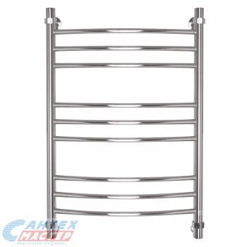 Полотенцесушитель 800х500 мм Energy Prestige водяной. 3/4" дюйма, нижнее подключение, из нержавеющей стали, форма лесенка дугой, настенный, цвет хром, для ванны, вертикальный, к стояку горячей воды, отопления, межосевое расстояние