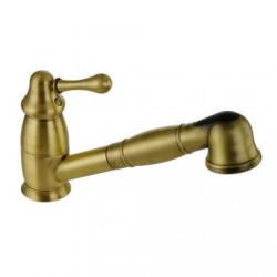 Смеситель для кухни/мойки Migliore Maya однорычажный, керамический, с поворотным изливом, с вытяжной лейкой, длина излива 230 мм, латунь, цвет бронза